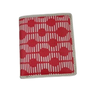 Fossil Logan Mini‎ Multifunction Bright Pink And White Leather Wallet